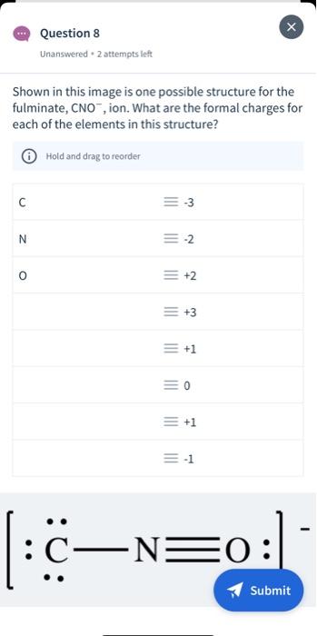 Solved х Question 8 Unanswered2 attempts left Shown in this | Chegg.com