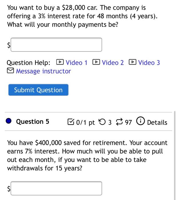 Solved You can afford a $450 per month car payment. You've | Chegg.com