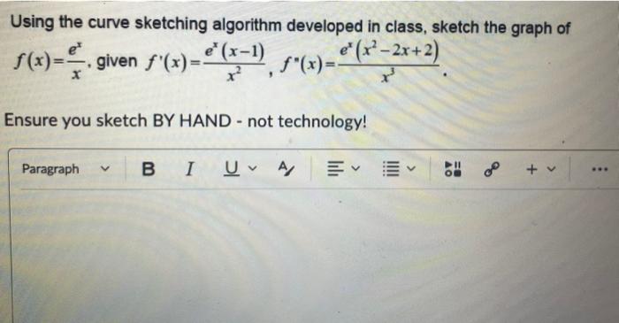 Solved Using The Curve Sketching Algorithm Developed In | Chegg.com