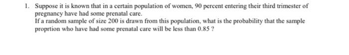 Solved 1. Suppose it is known that in a certain population | Chegg.com