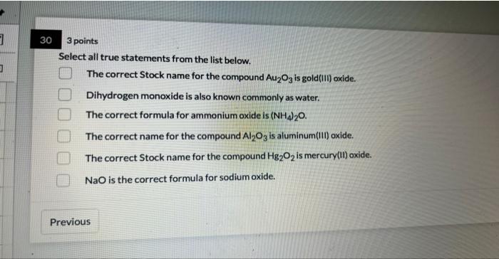 Solved Select All True Statements From The List Below The