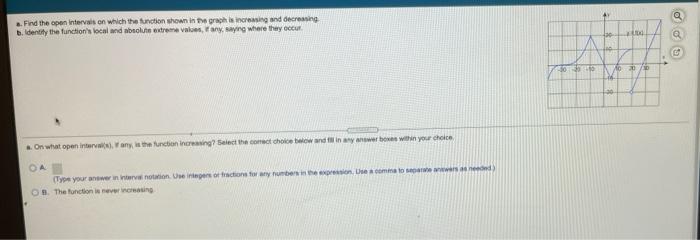 Solved . Find the open intervals on which the function shown | Chegg.com