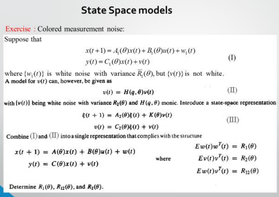 Solved State Space models Exercise: Colored measurement | Chegg.com