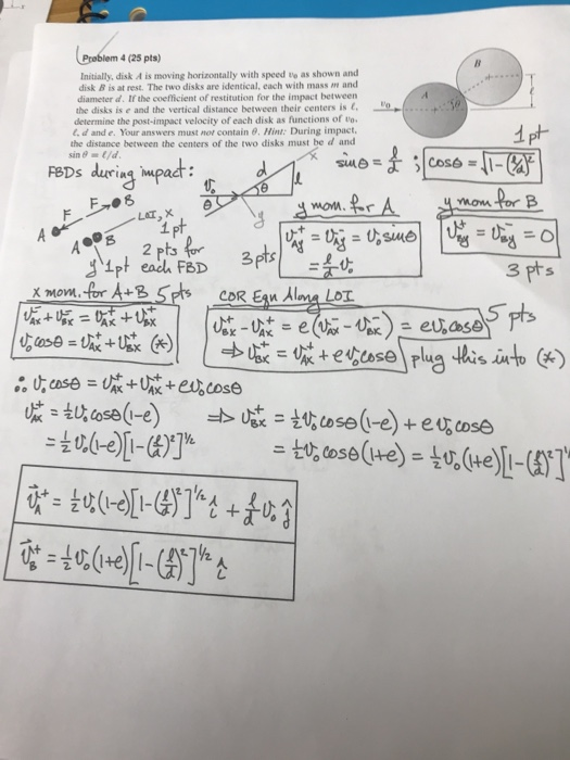 Solved Problem 4 (25 Pts) Initially, Disk Is Moving | Chegg.com