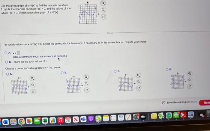 Solved Use the given graph of to find the intervals on | Chegg.com