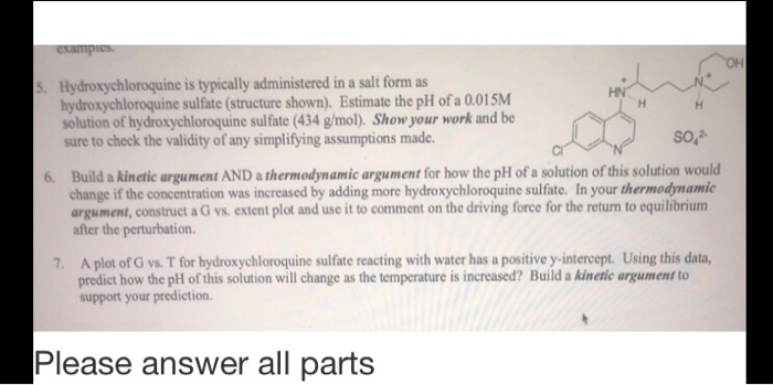 Solved Examples 5 Hydroxychloroquine Is Typically Admini