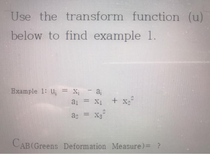 Solved Use the transform function (u) below to find example | Chegg.com