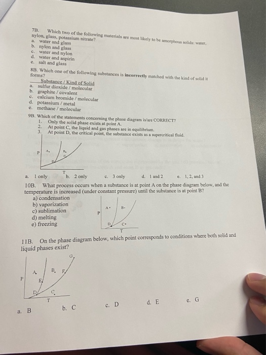 Solved 73. Which two of the following materials are most | Chegg.com