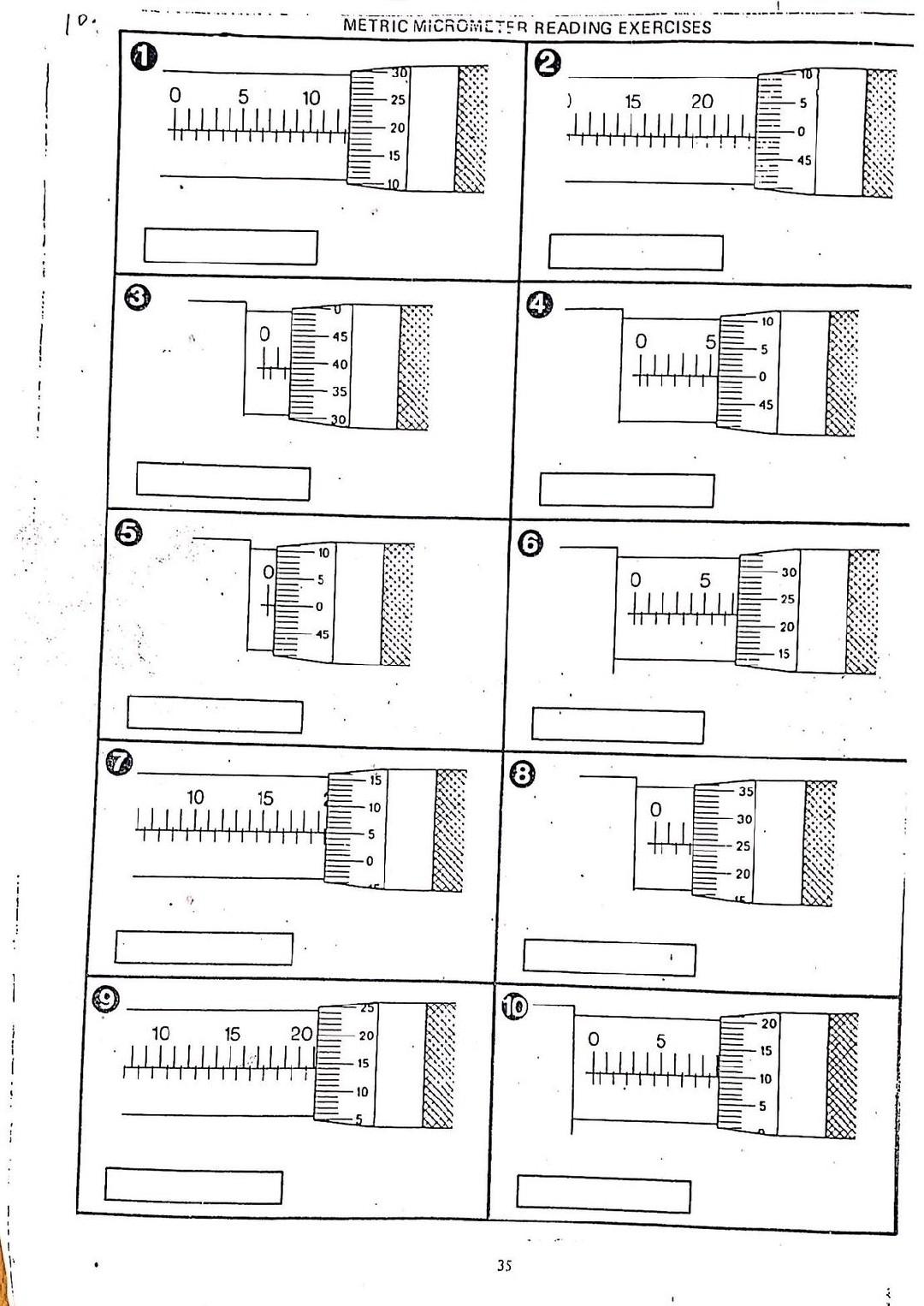 micrometer reading exercises