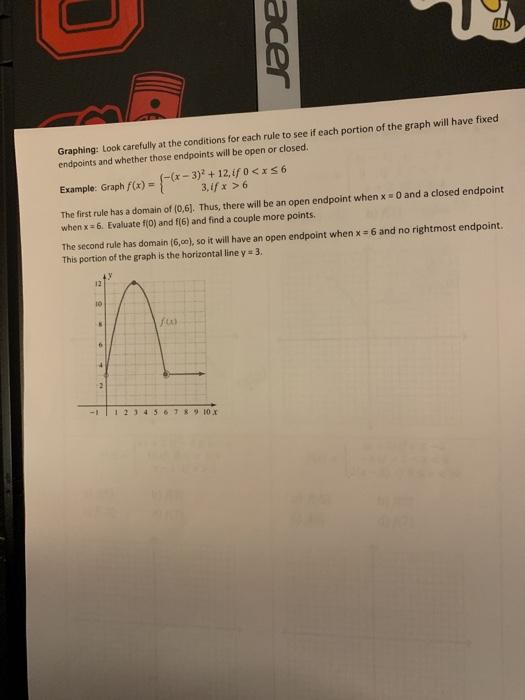 Solved acer Graphing: Look carefully at the conditions for | Chegg.com