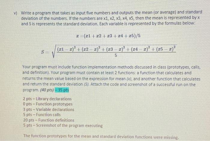 Solved v] Write a program that takes as input five numbers | Chegg.com