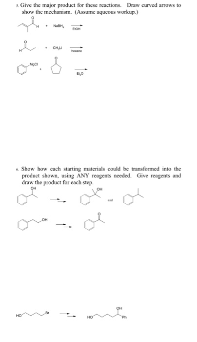 Solved s Give the major product for these reactions. Draw | Chegg.com