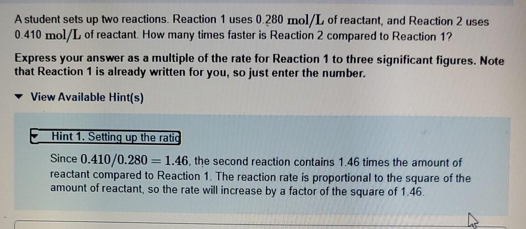 Solved A student sets up two reactions. Reaction 1 uses | Chegg.com