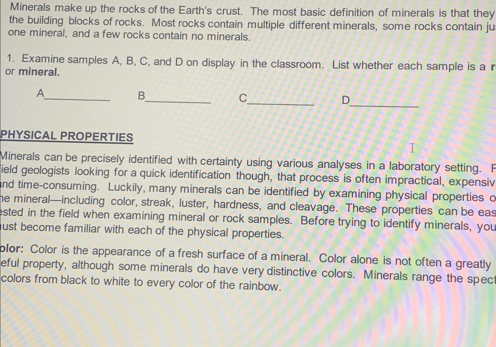 the earth's crust is made up of rocks and minerals