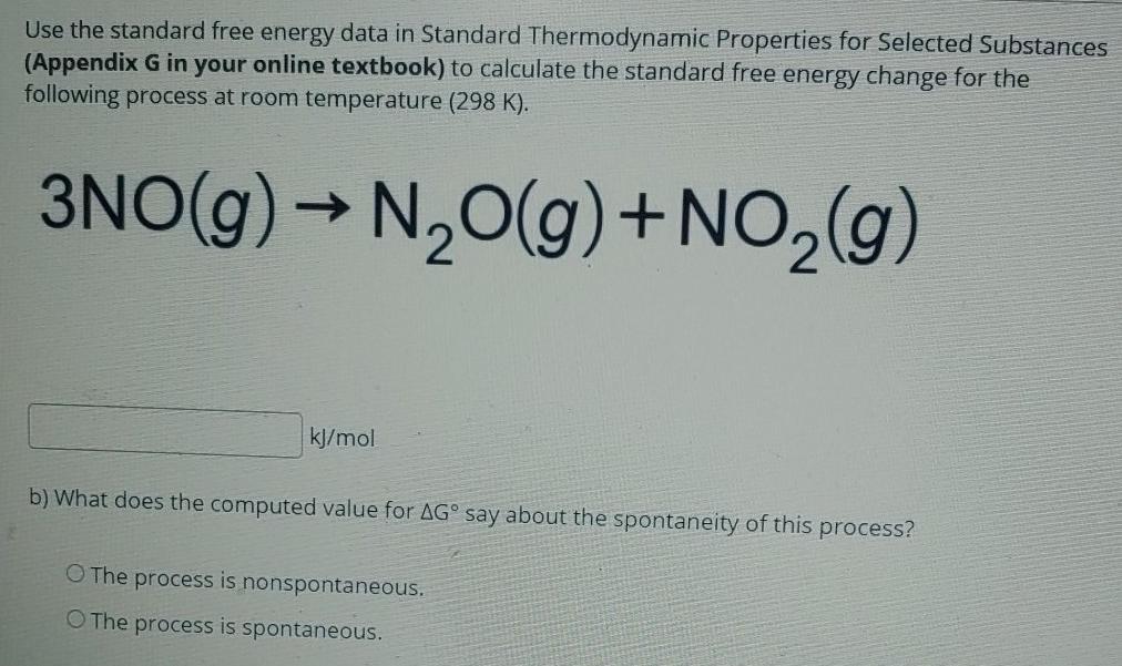 Solved Use the standard free energy data in Standard | Chegg.com
