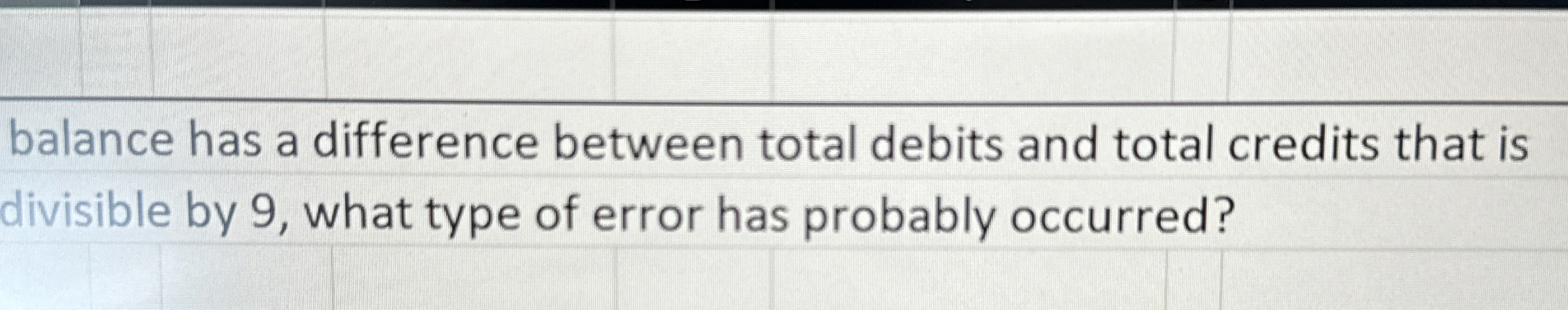 Solved If a trial balance has a difference between total | Chegg.com