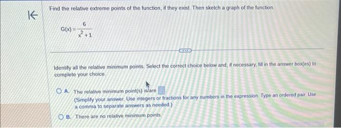 Solved Find the relative extreme points of the function, if | Chegg.com