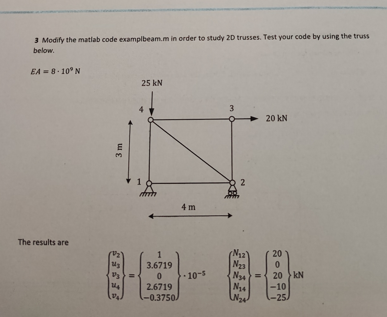 Solved 3 ﻿Modify the matlab code examplbeam.m in order to | Chegg.com