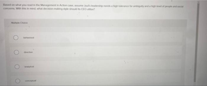 Solved Based on what you read in the Management Action | Chegg.com