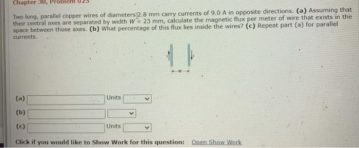 Solved Chapter 30, Problem Two long, parallel copper wires | Chegg.com