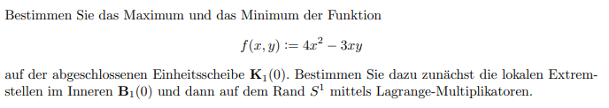 Solved Bestimmen Sie das Maximum und das Minimum der
