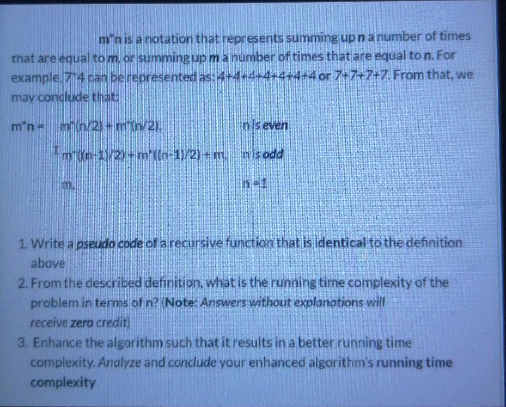 Solved m'n is a notation that represents summing up n a | Chegg.com