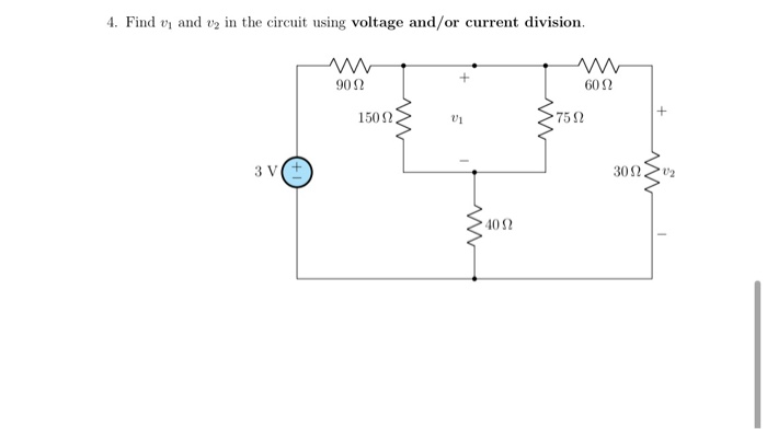 Solved 4. Find v1 and v2 in the circuit using voltage and/or | Chegg.com