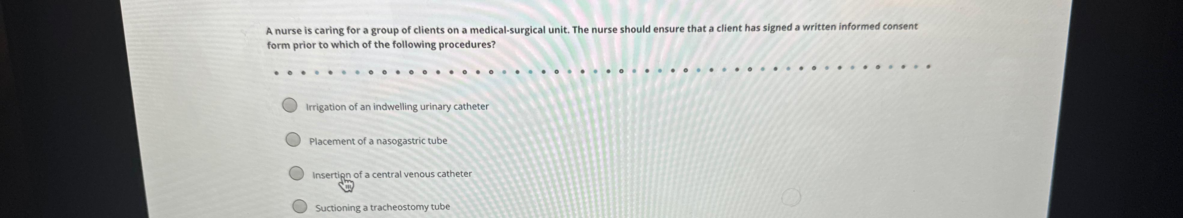 Solved A nurse is caring for a group of clients on a | Chegg.com