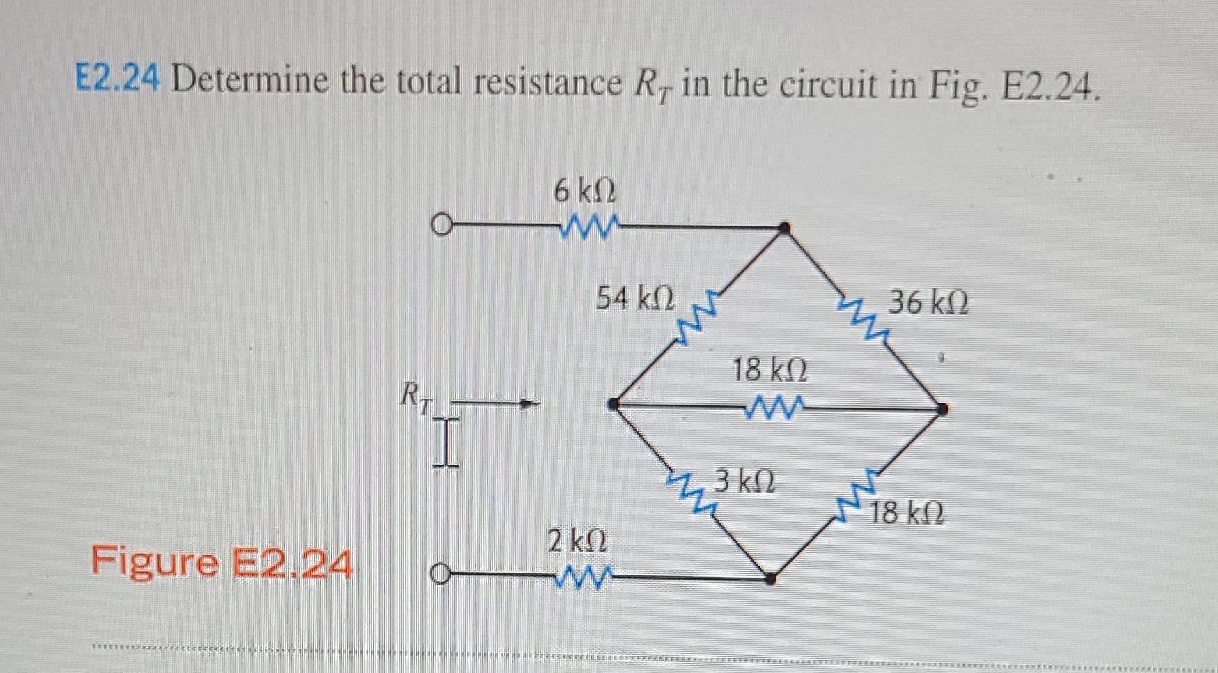 Solved E2.24 Determine the total resistance R, in the | Chegg.com