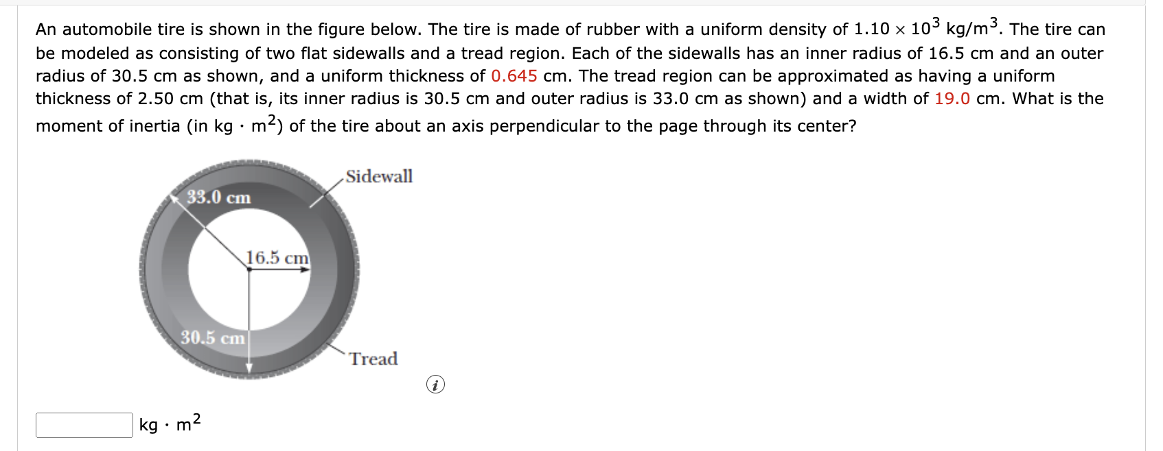 Solved An automobile tire is shown in the figure below. The | Chegg.com