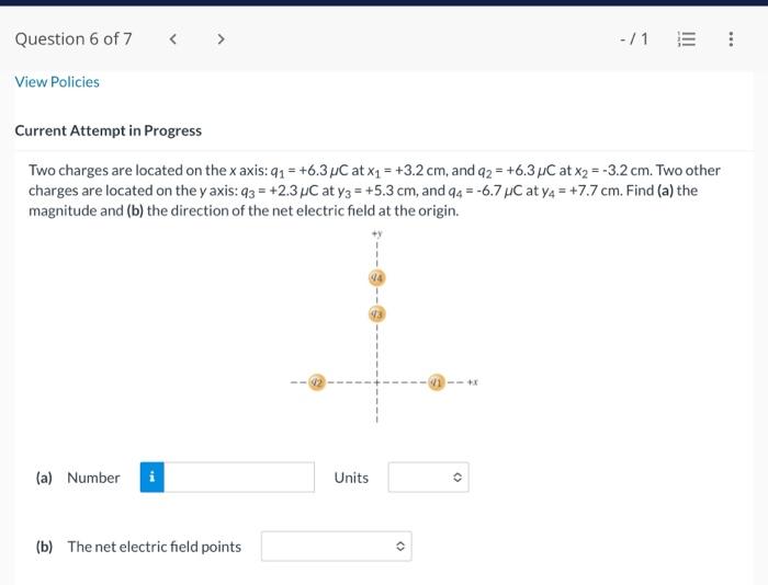 Solved Two charges are located on the x axis: q1=+6.3μC at | Chegg.com