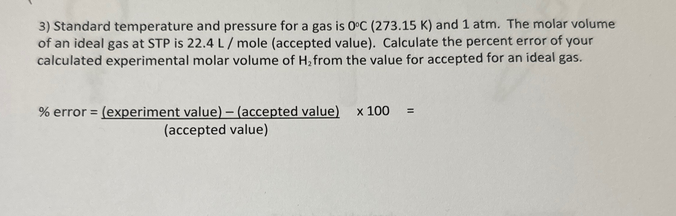 Solved Standard temperature and pressure for a gas is | Chegg.com