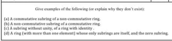 Solved Give examples of the following (or explain why they | Chegg.com