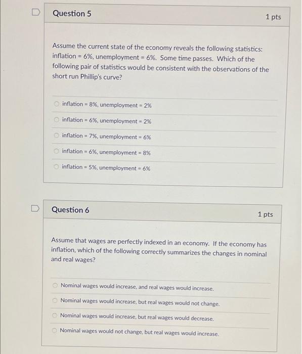 Solved D Question 5 1 pts Assume the current state of the | Chegg.com