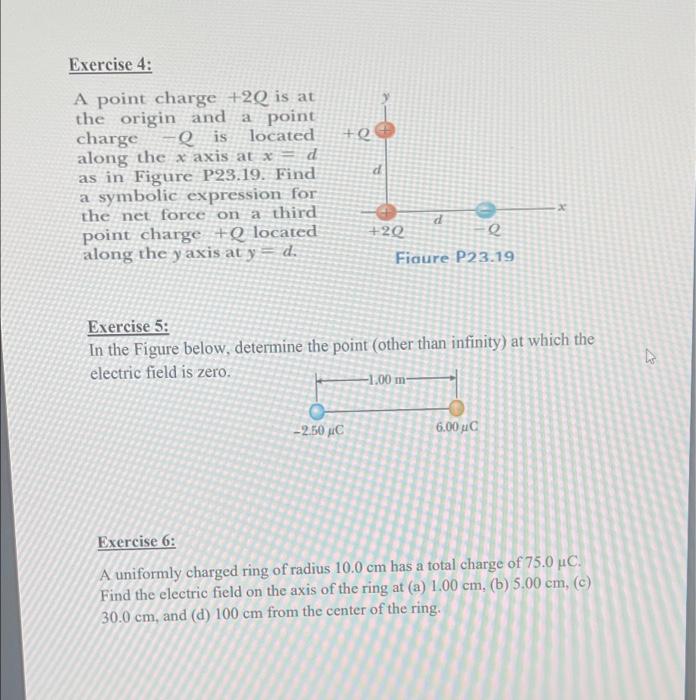 Solved Exercise 1: A point charge of -4.00 nC is located at | Chegg.com
