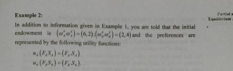 Solved Partial 'Equilibrium Example 2: In addition to | Chegg.com