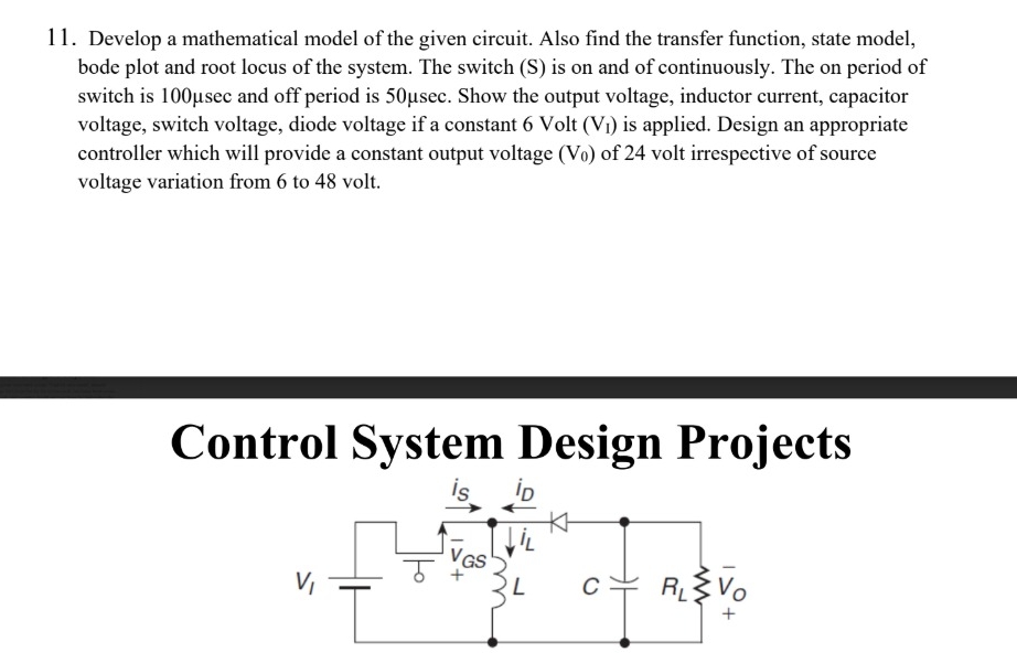 Solved Develop a mathematical model of the given circuit. | Chegg.com