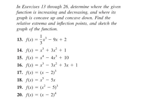 Solved In Exercises 13 through 26, determine where the given | Chegg.com