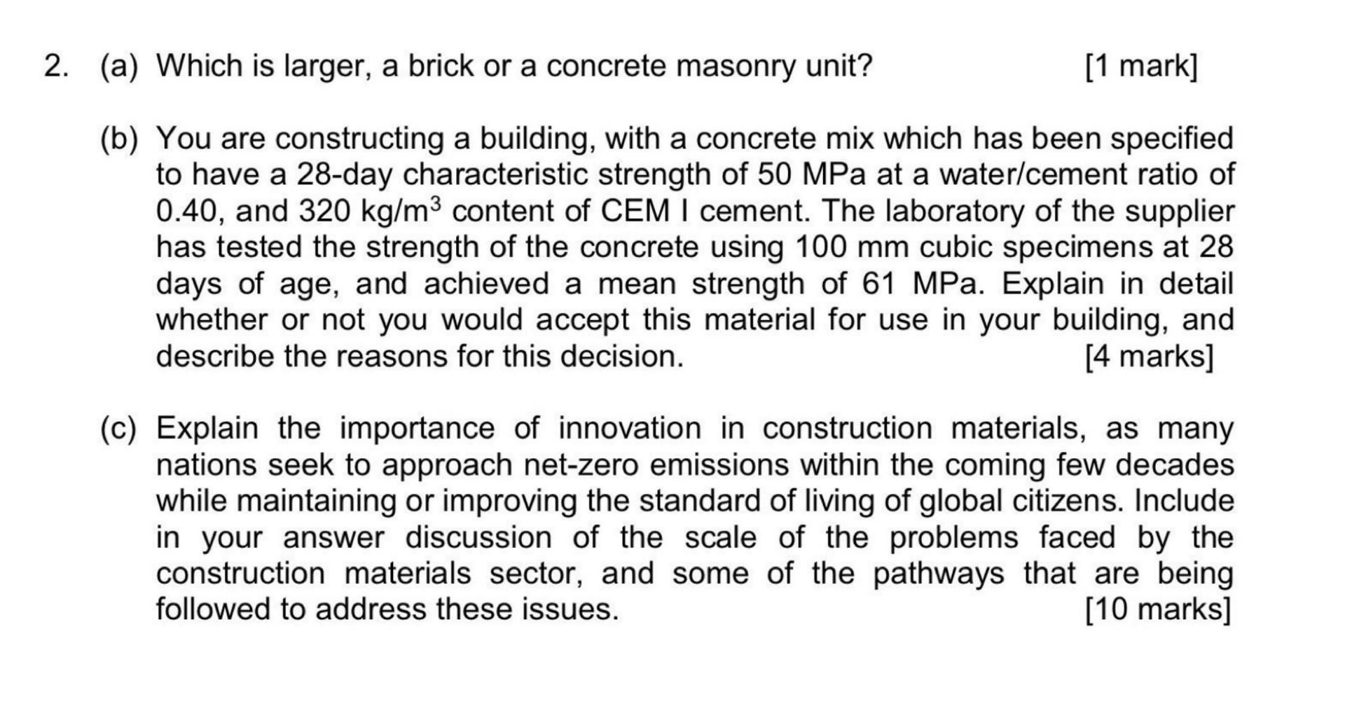 Solved 2. (a) Which Is Larger, A Brick Or A Concrete Masonry | Chegg.com