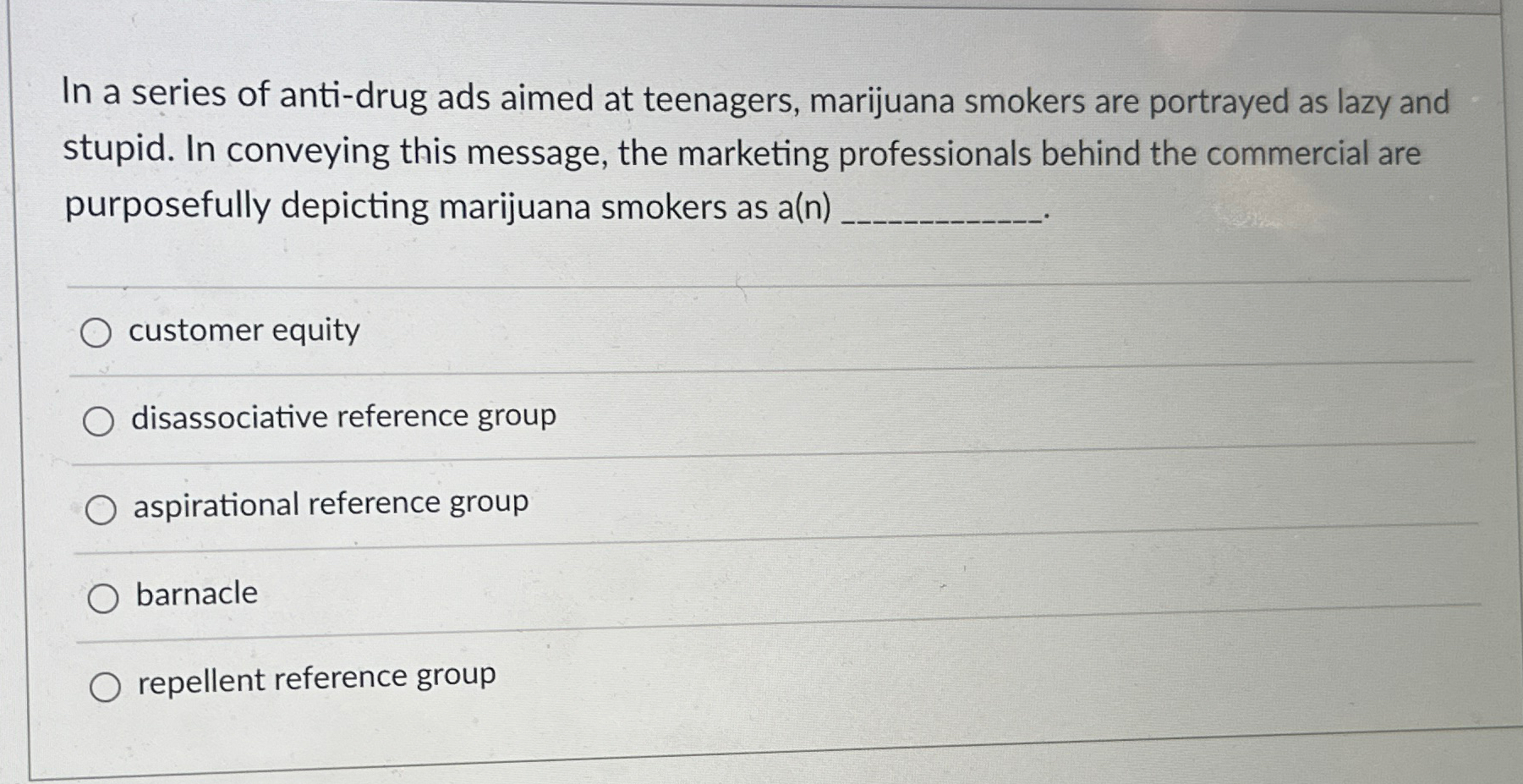 Solved In a series of anti-drug ads aimed at teenagers, | Chegg.com