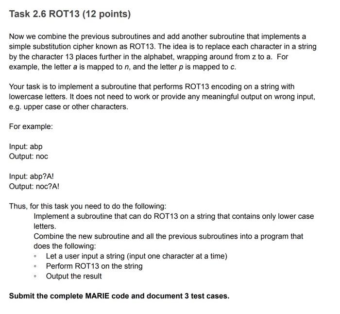 Solved Now we combine the previous subroutines and add | Chegg.com