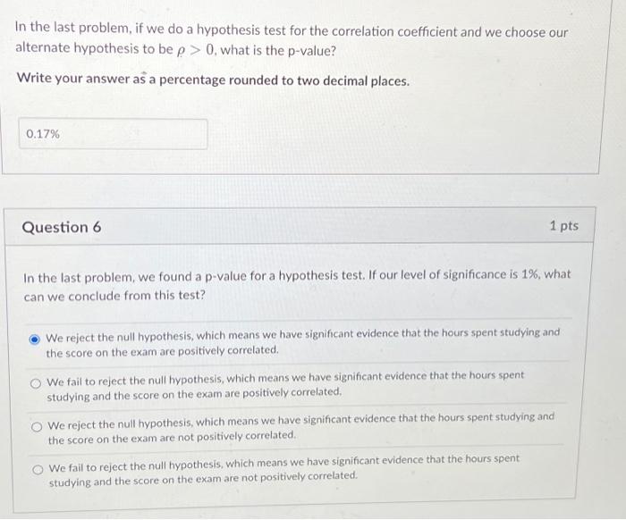 Solved In the last problem, if we do a hypothesis test for | Chegg.com
