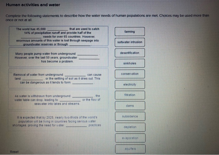 Case Study – How Does Human Activity Affect Rivers? Worksheet Answers