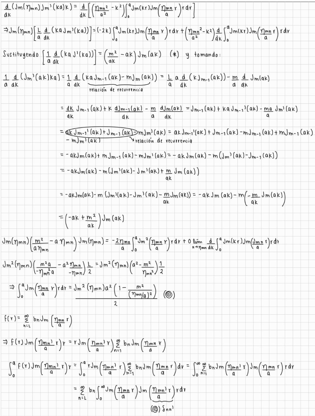 \[ \begin{array}{l} \frac{d}{d k}\left(J_{m}\left(\eta_{m n}\right) J_{m}{ }^{\prime}(k a) k\right)=\frac{d}{d k}\left[\left(