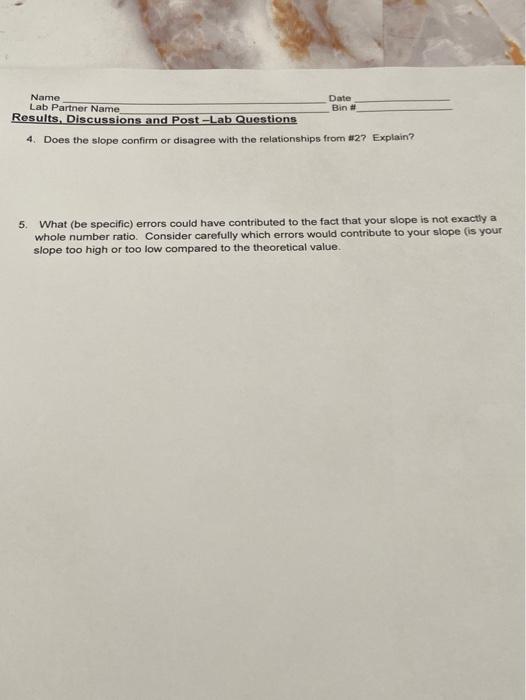 Solved Name Date Lab Partner Name Bin Pre-lab Assignment | Chegg.com