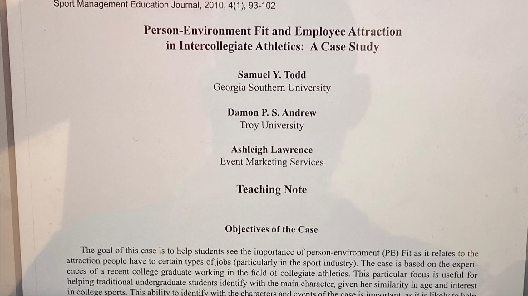 Solved Sport Management Education Journal,