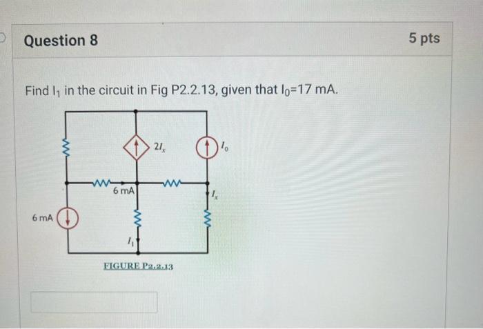 Solved Find I1 In The Circuit In Fig P2 2 13 Given That