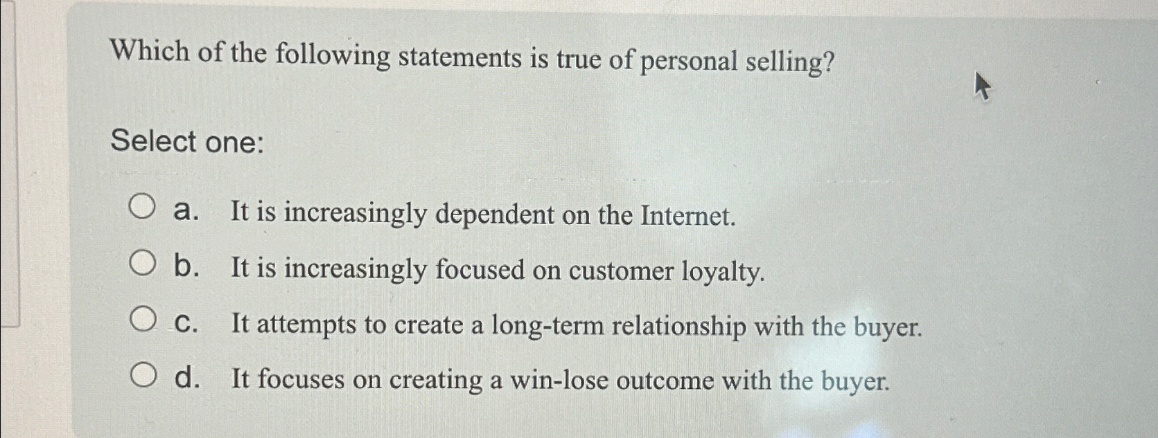Solved Which of the following statements is true of personal | Chegg.com