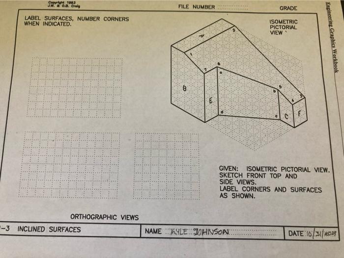 Solved LABEL SURFACES, NUMBER CORNERS WHEN INDICATED.