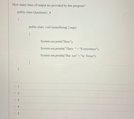 Solved How many lines of output are provided by this | Chegg.com